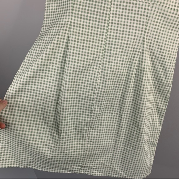 Lulus Happy Chance Green Gingham Square Neck Mini Dress Tank NWT New Large L - Picture 7 of 12